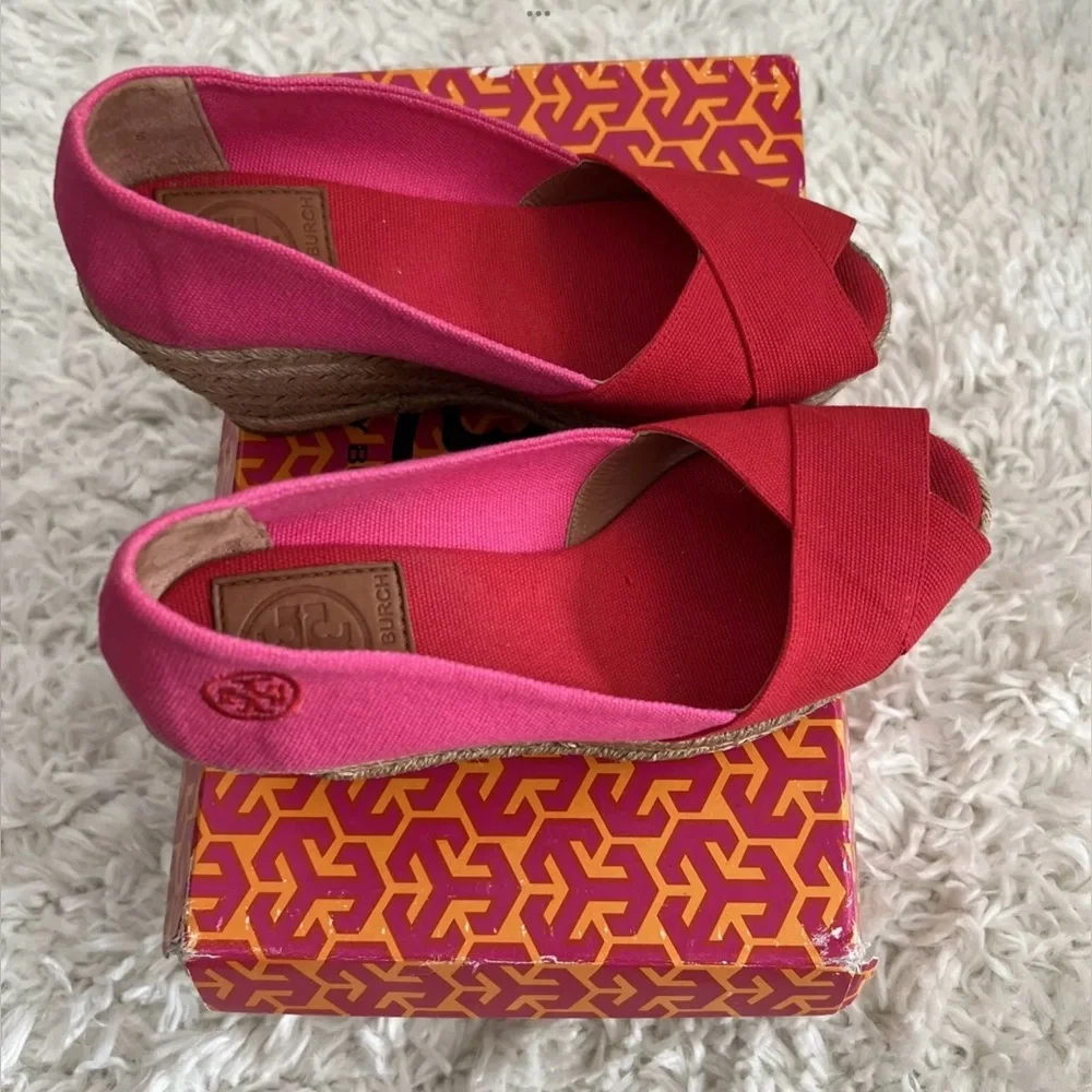 Tory Burch Canvas Wedge Espadrille size 5B - Picture 3 of 5